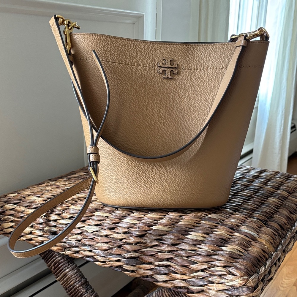 Tory Burch Camel Leather Shoulder Bag
